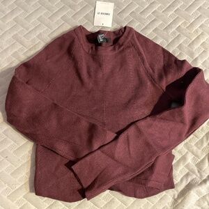 Forever 21 Maroon Ribbed Crewneck Sweater Size Large